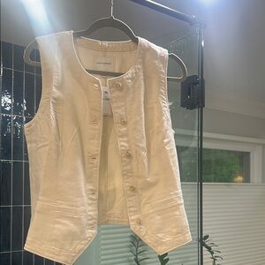 Banana Republic Cream Denim Tailored Vest